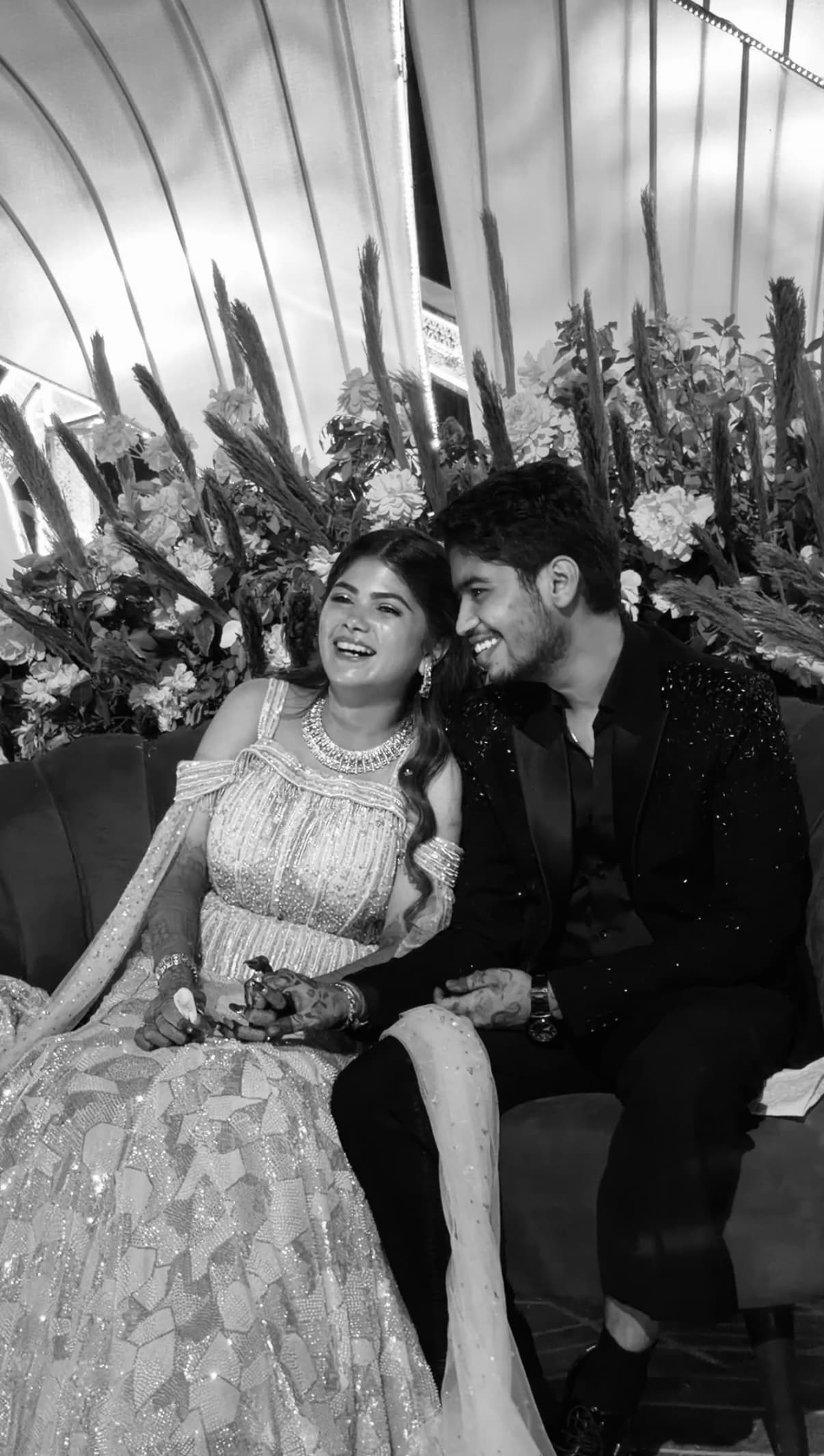 Muskan and Geetanshu at their wedding in Lonavala, Maharashtra