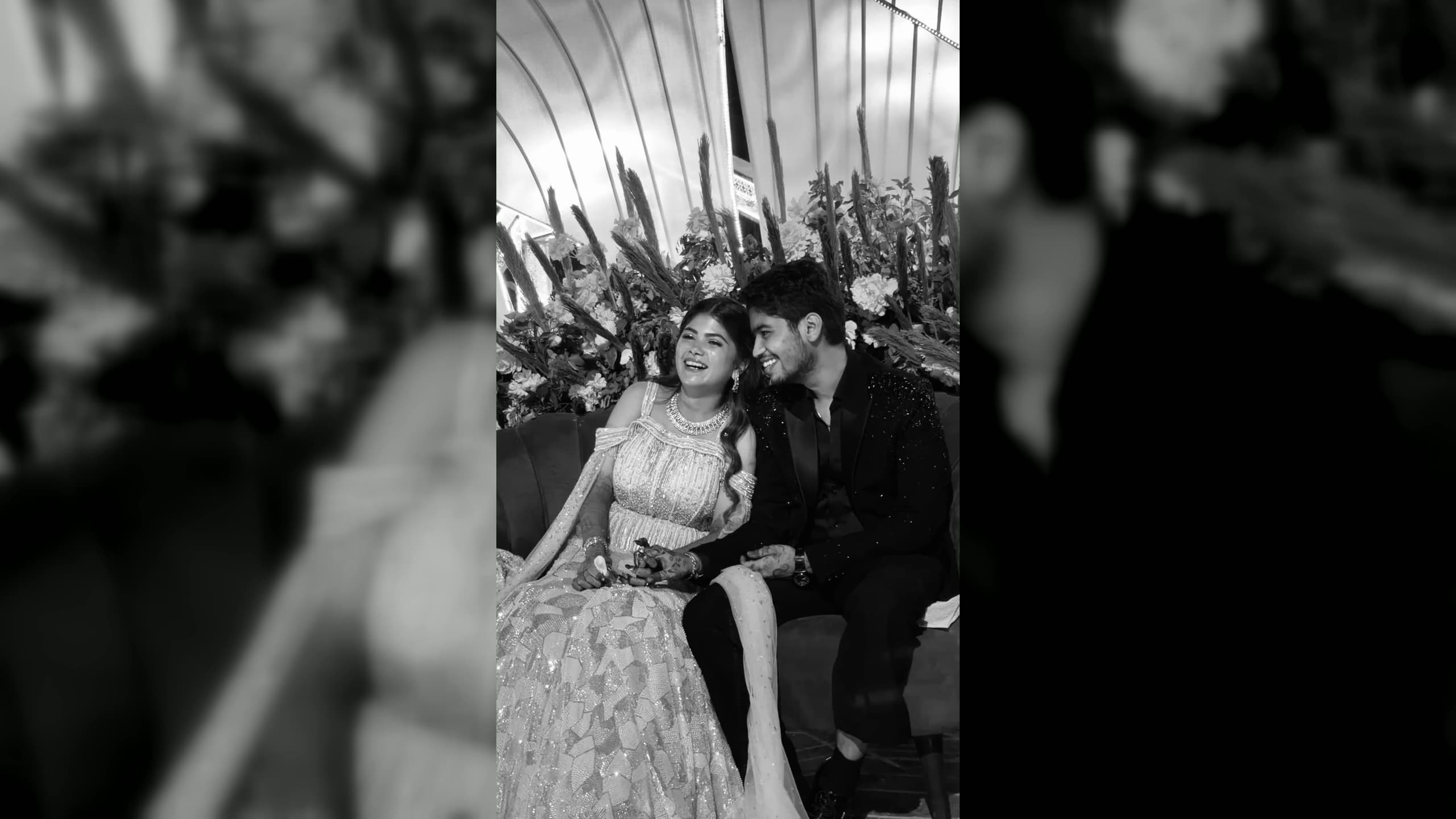 Muskan and Geetanshu at their wedding in Lonavala, Maharashtra