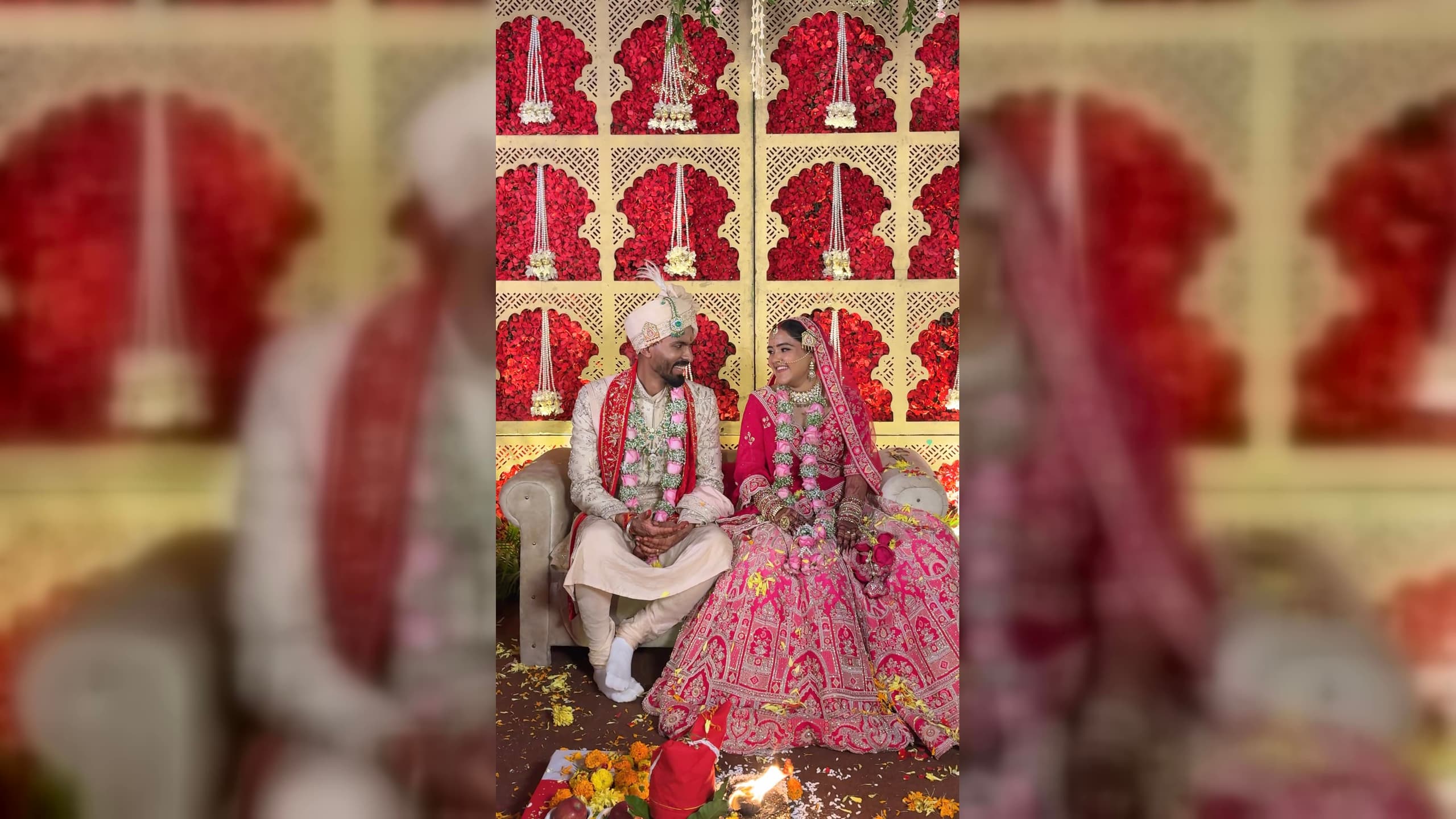A couple on their wedding day